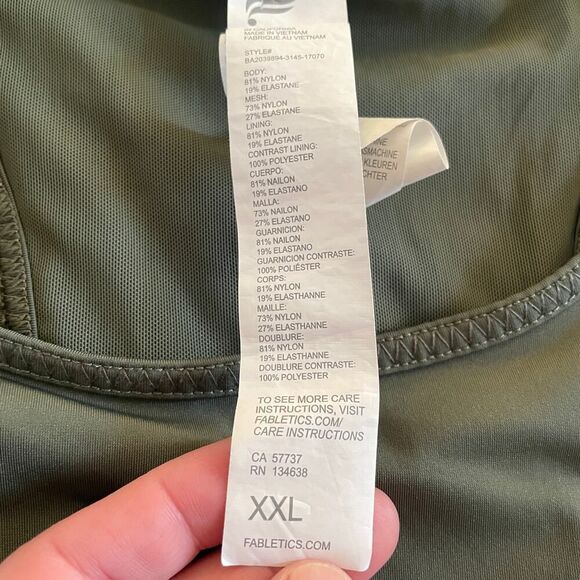 Fabletics Forest Green High-Neck Sports Bra - Picture 5 of 8